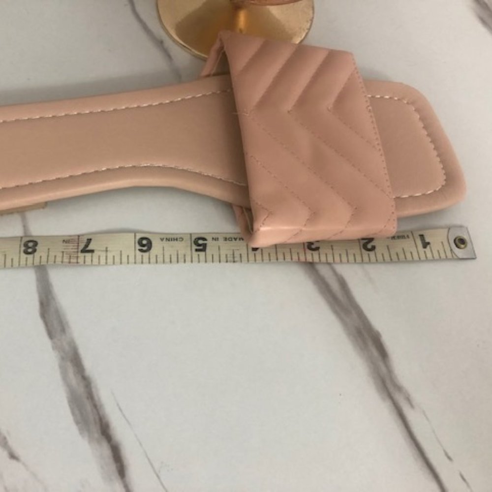 Quilted Square Toe Slide Flat Sandals - Picture 11 of 12